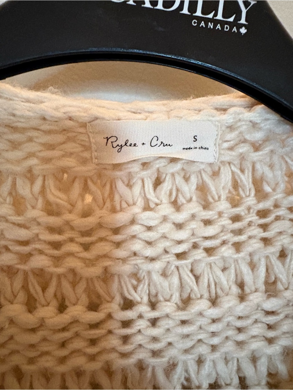 Rylee + Cru Soft Cream Loop-Textured Open Cardigan - Picture 2 of 7